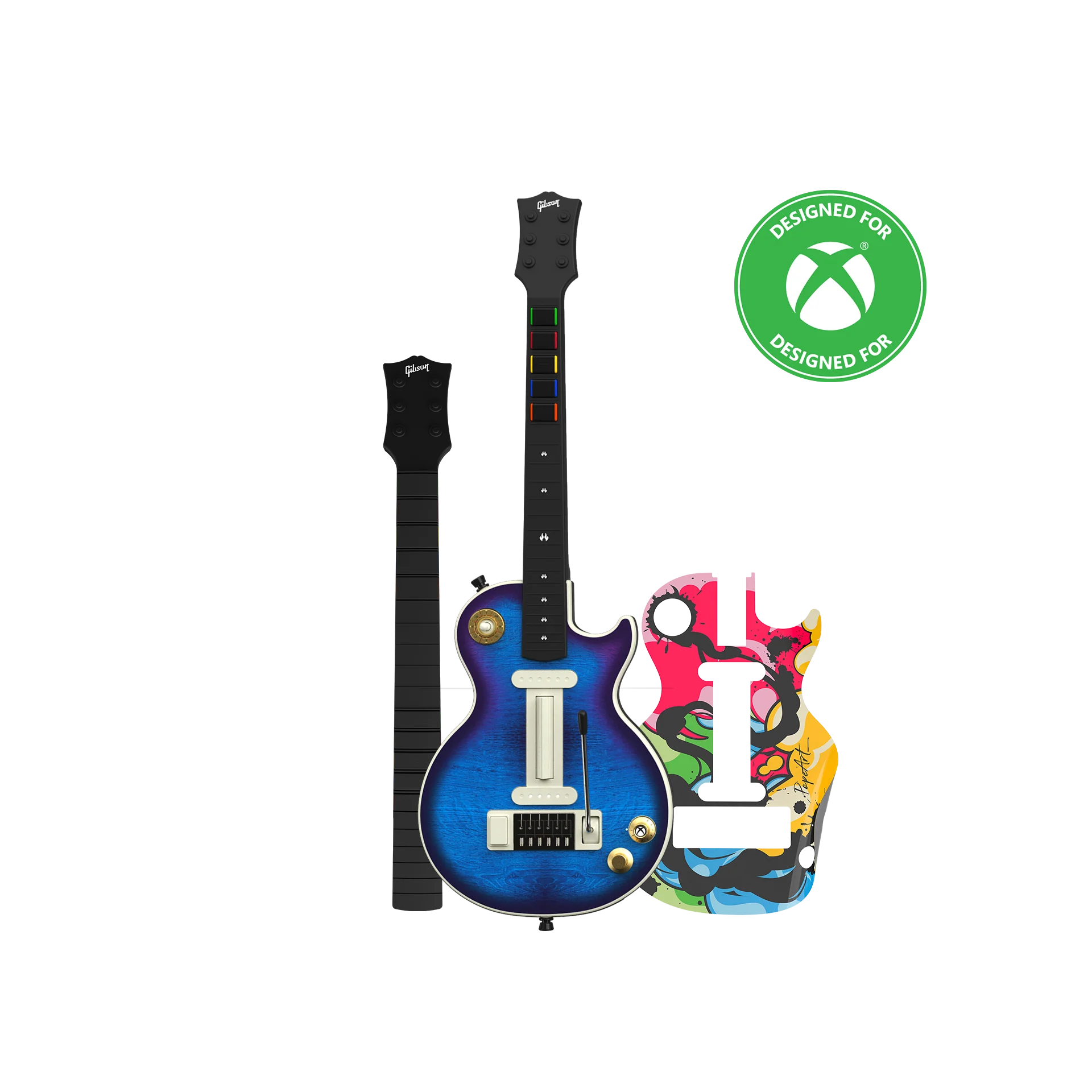 CRKD Gibson Les Paul Blueberry Burst Pro + Solo Neck + Faceplate Skin Bundle for Xbox Series X|S, Xbox One & PC - Image 21