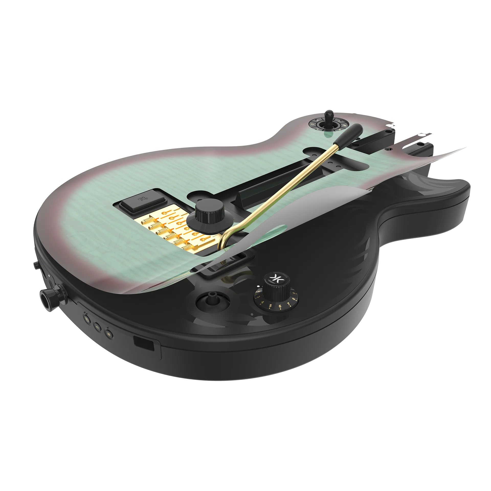 CRKD Gibson Les Paul Faceplate Skin Aqua Fade (Gloss) - Image 3