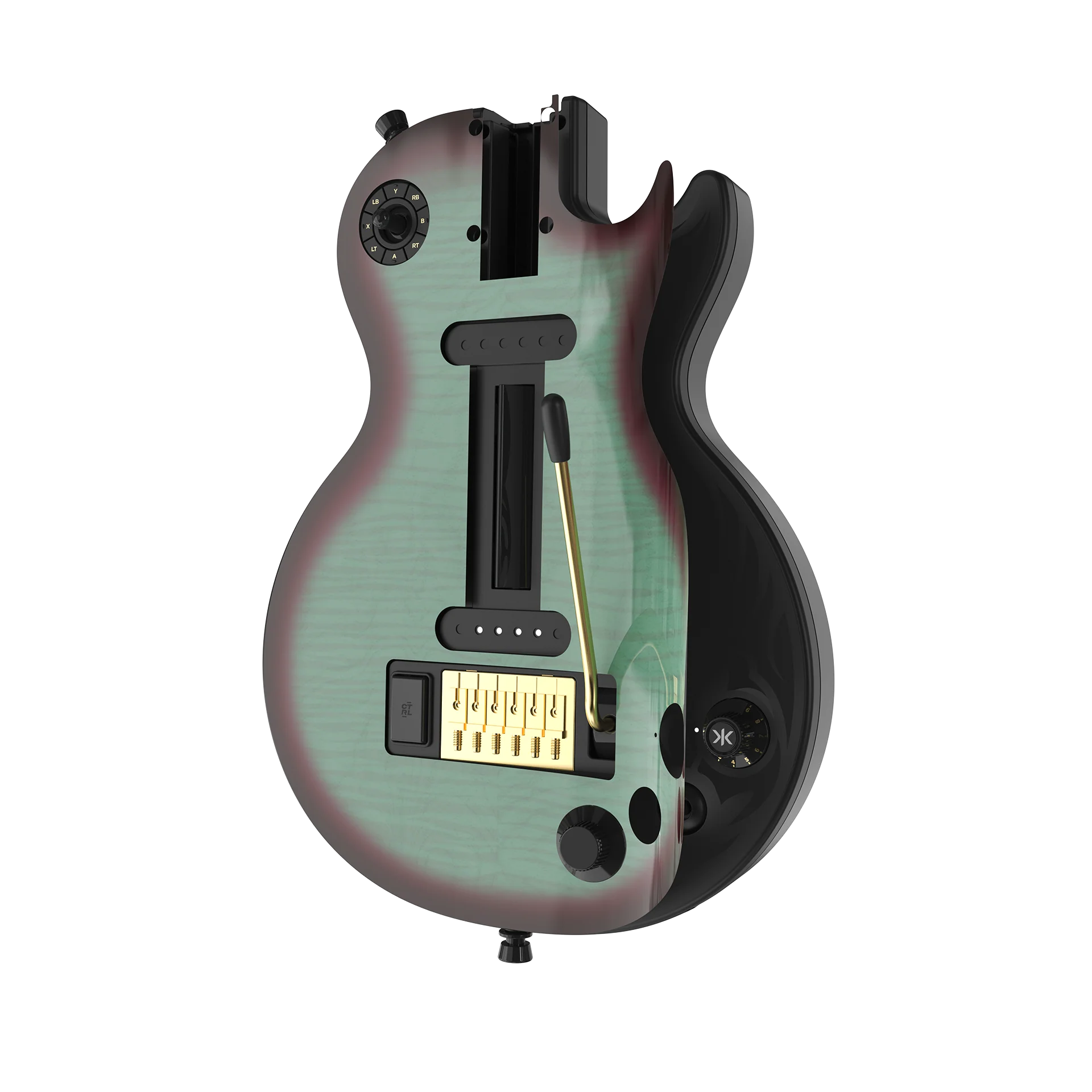 CRKD Gibson Les Paul Faceplate Skin Aqua Fade (Gloss) - Image 5