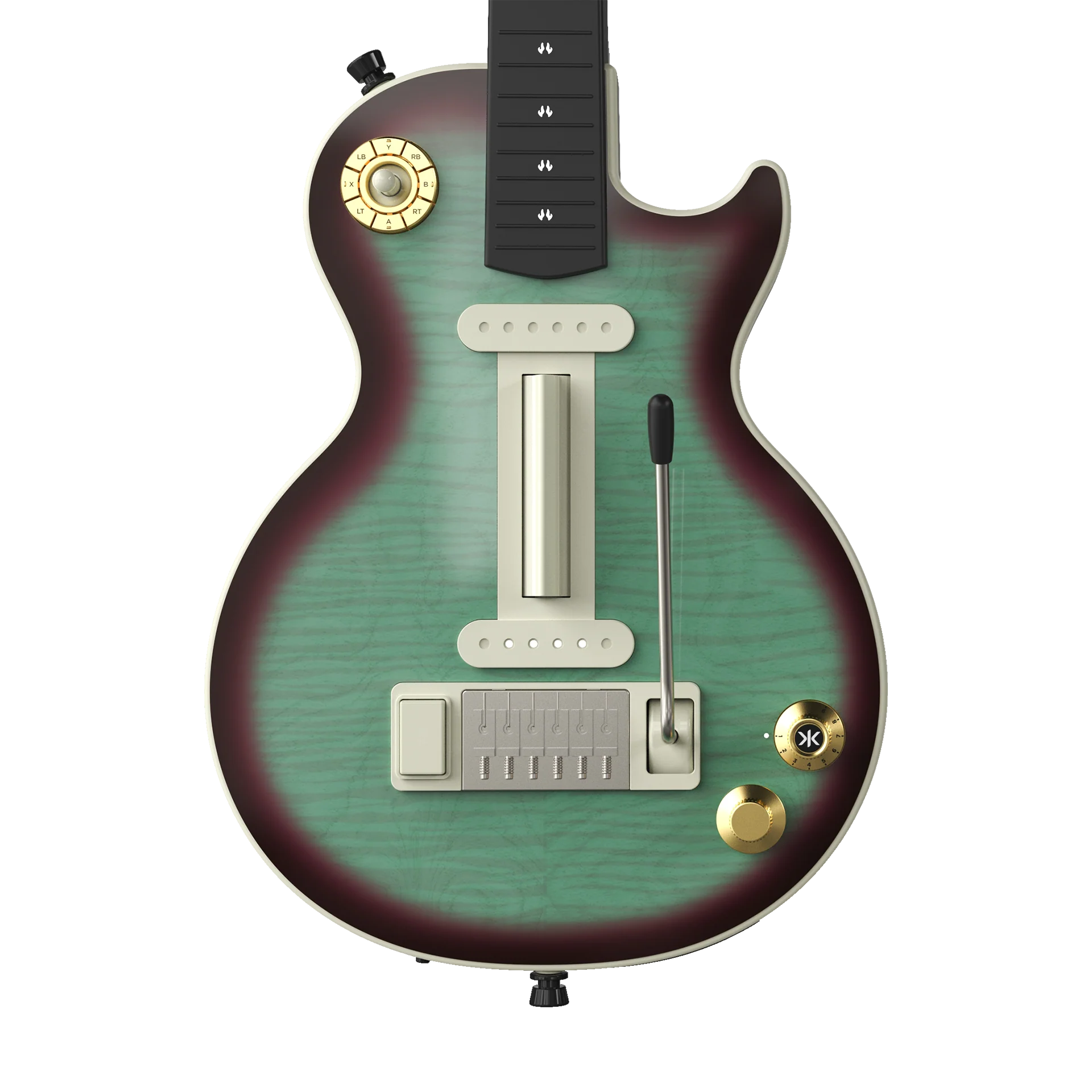 CRKD Gibson Les Paul Faceplate Skin Aqua Fade (Gloss) - Image 6