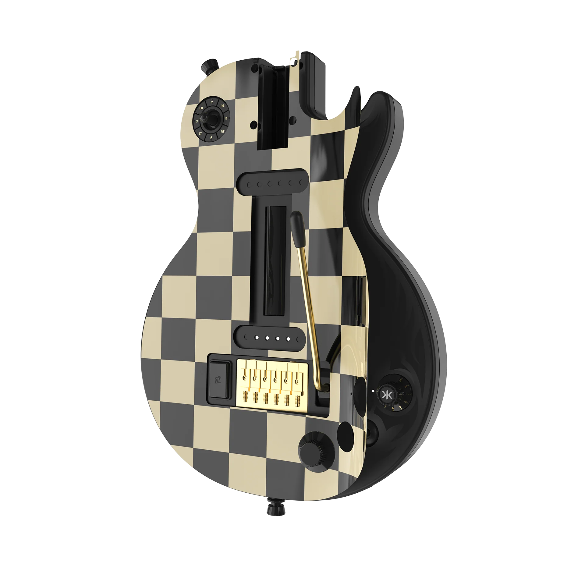 CRKD Gibson Les Paul Faceplate Skin Black Check (Gloss) - Image 5
