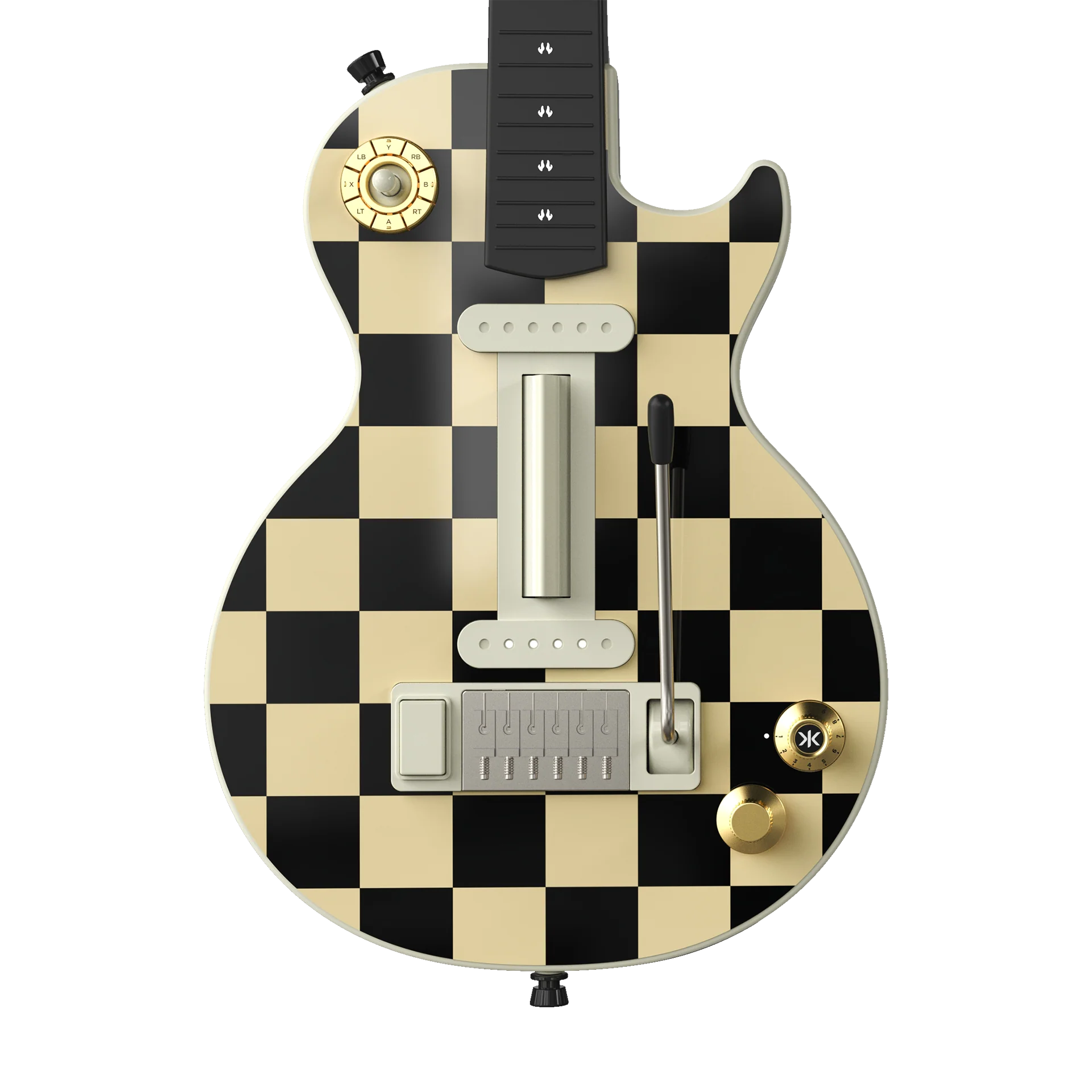 CRKD Gibson Les Paul Faceplate Skin Black Check (Gloss) - Image 6