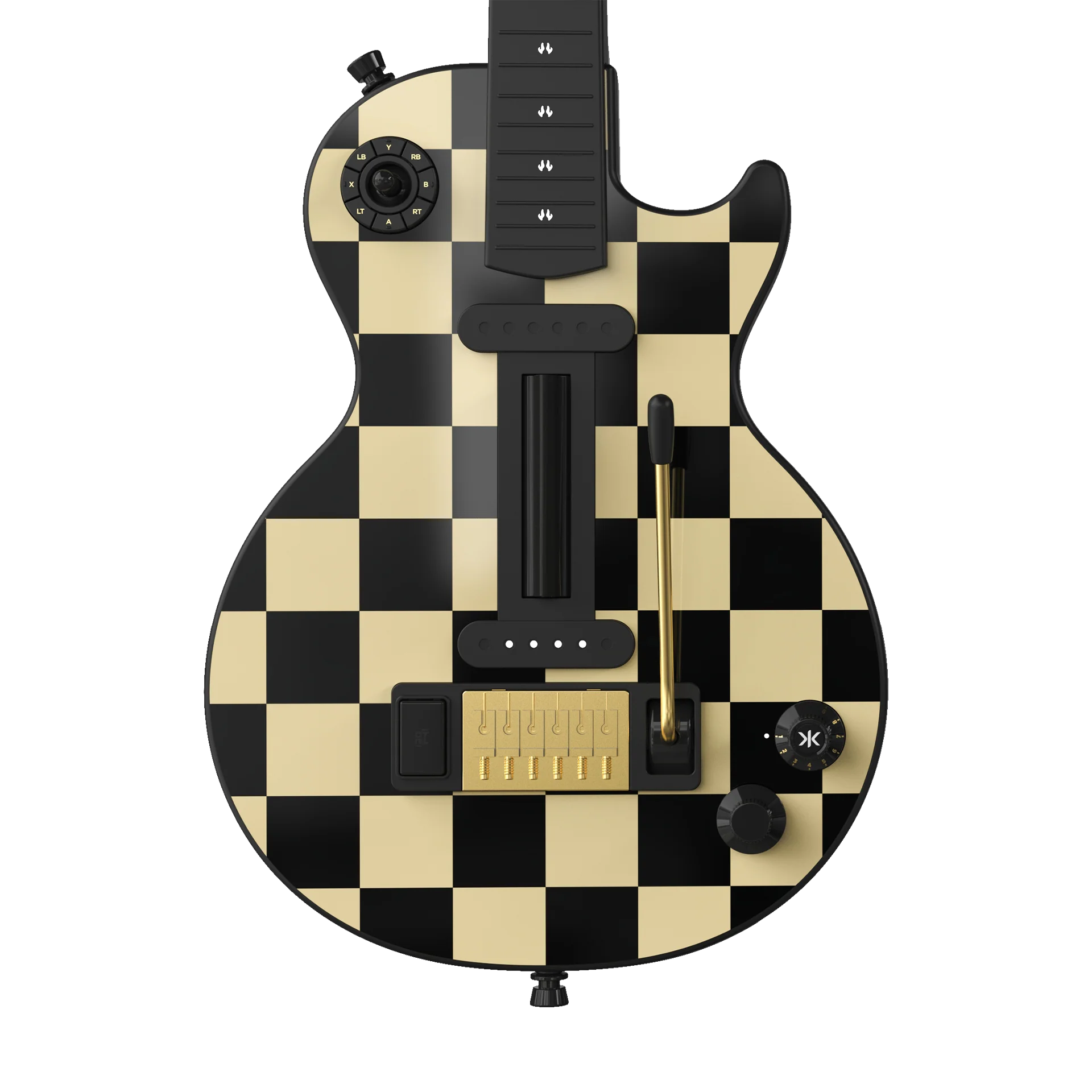 CRKD Gibson Les Paul Faceplate Skin Black Check (Gloss) - Image 7
