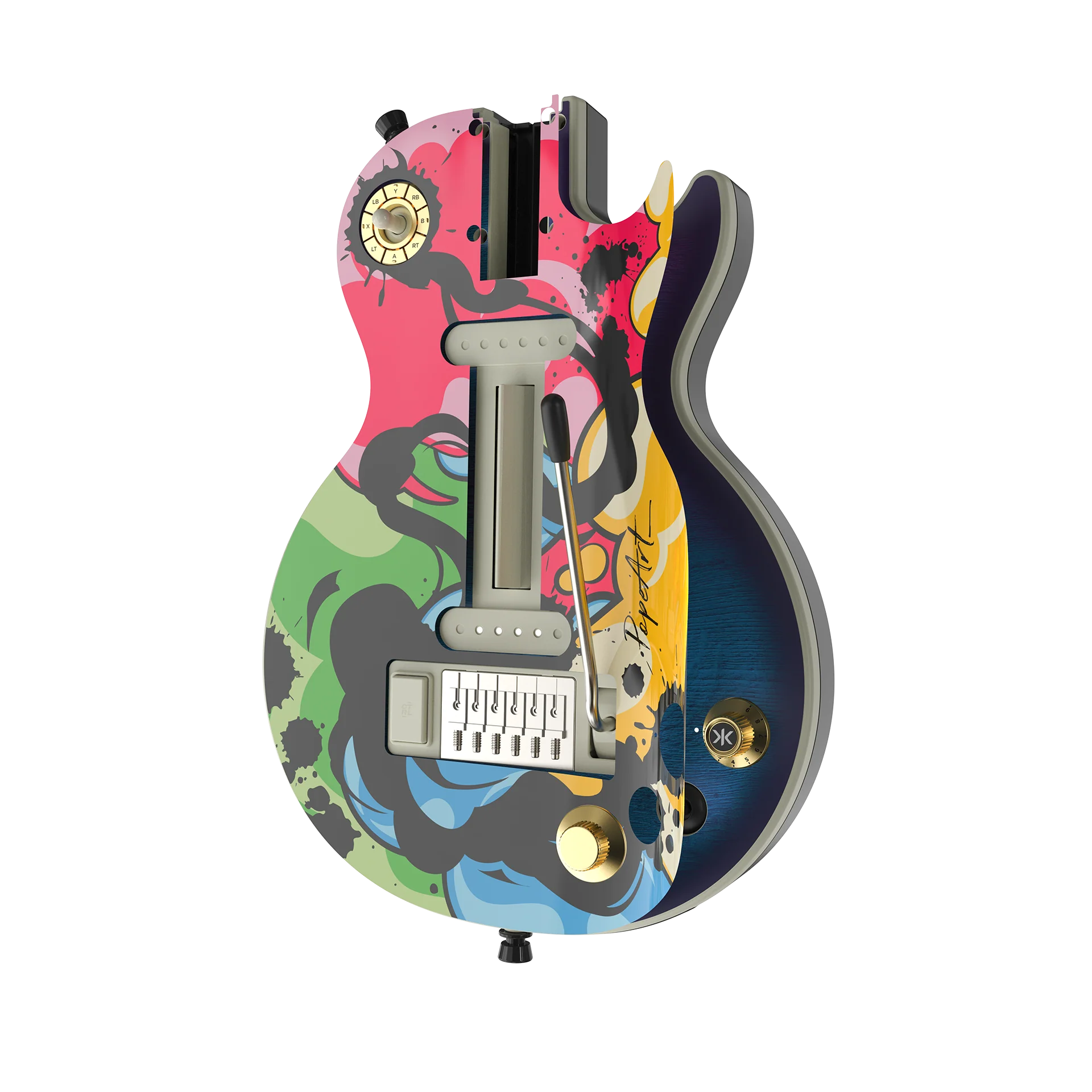 CRKD Gibson Les Paul Faceplate Skin Inked POPeArt (Gloss) - Image 4